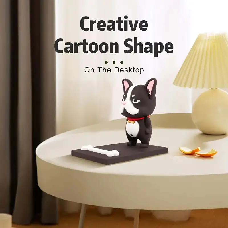 Cute Cartoon French Bulldog Flexible Phone Stand Holder