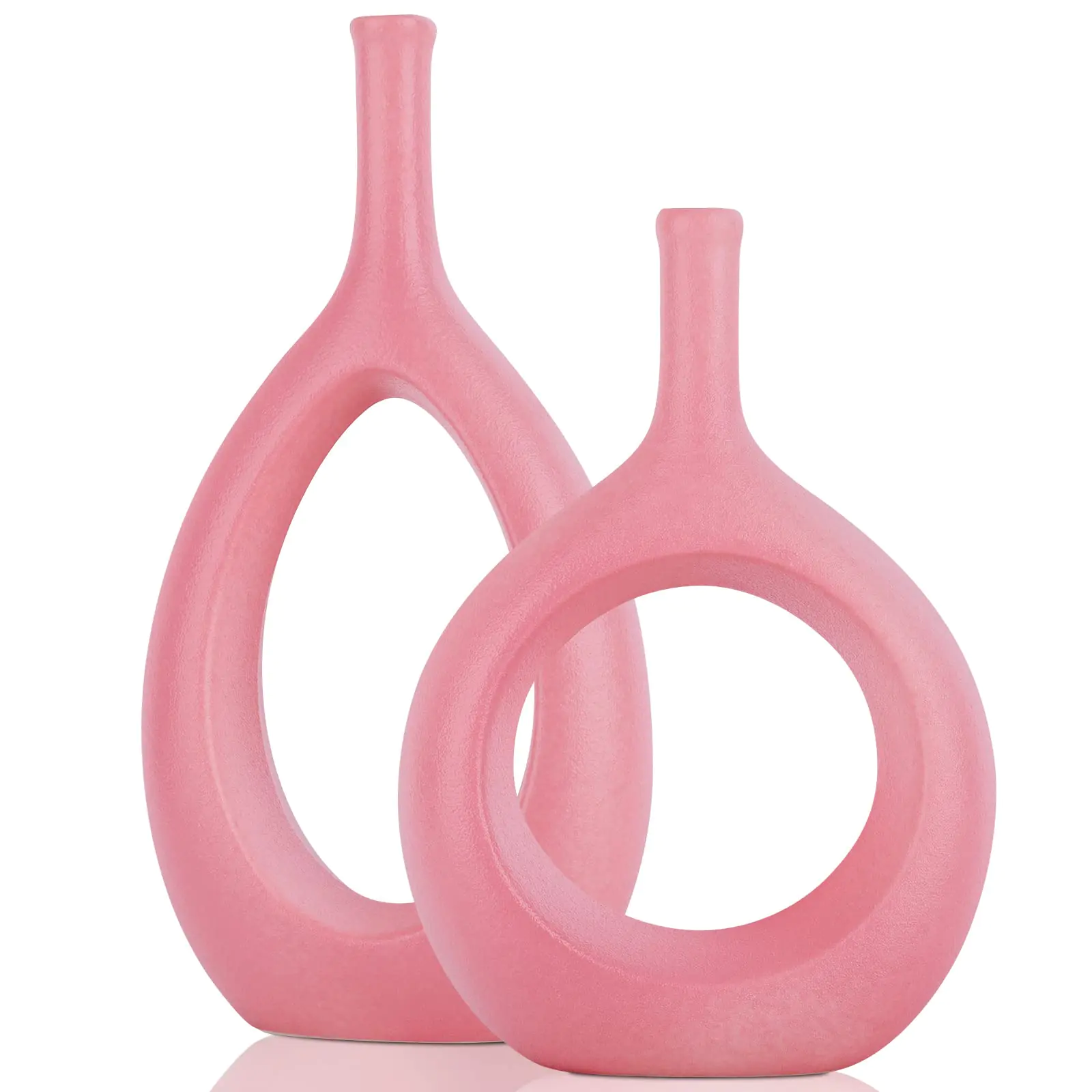 Pink Ceramic Hollow Elliptical