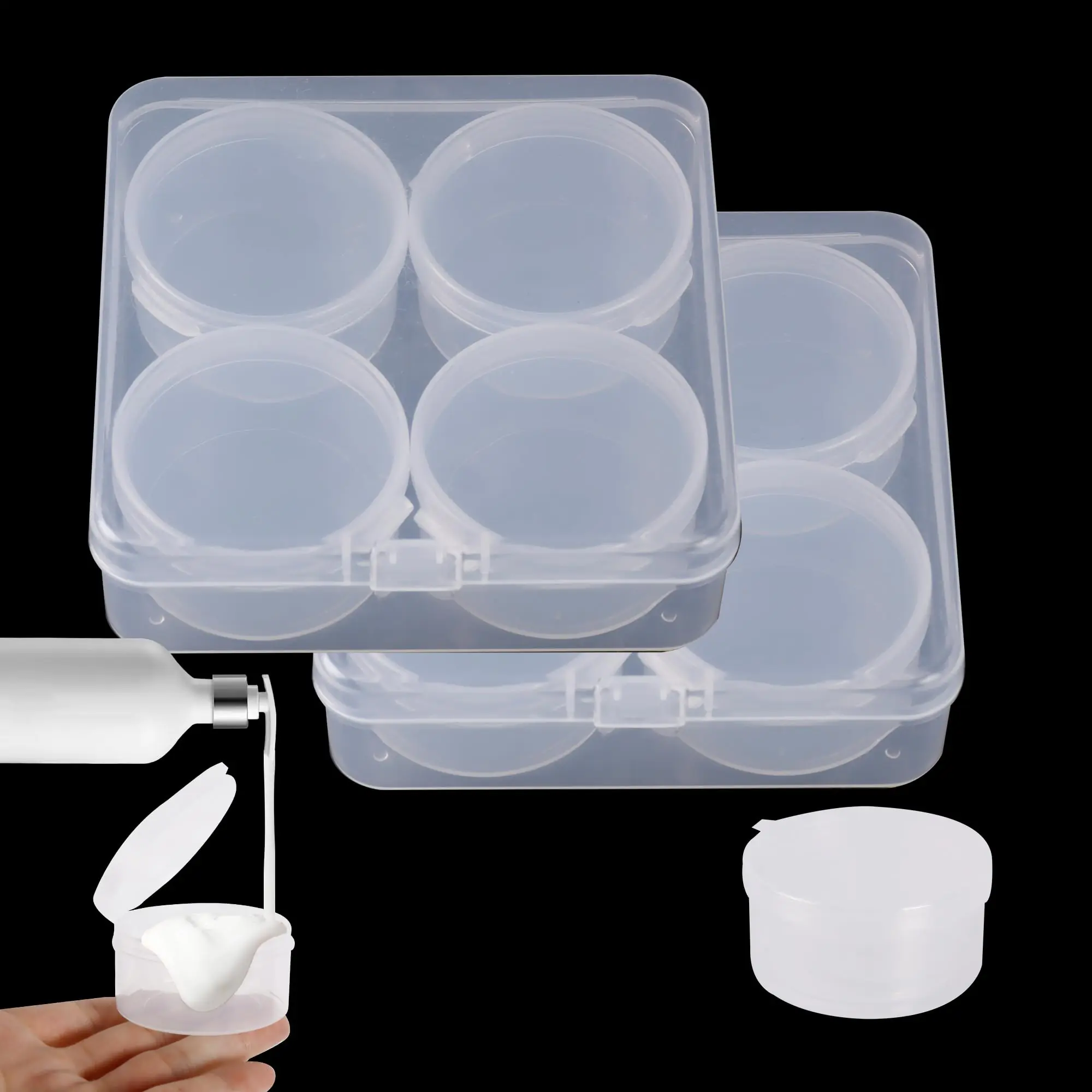 ZFYOUNG 8pcs plastic cosmetic jar 20g/20ml clear case with snap lids portableTravel Storage Cosmetic Samples Beauty Products Mini Containers with Lids Airtight Cosmetic Containers with Lids