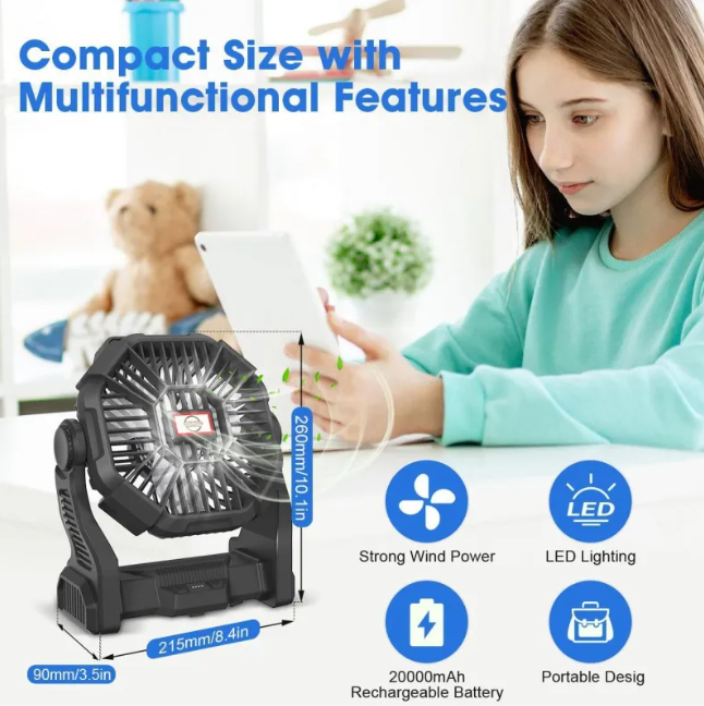 Portable Rechargeable Outdoor Camping Fan thumbnail 2
