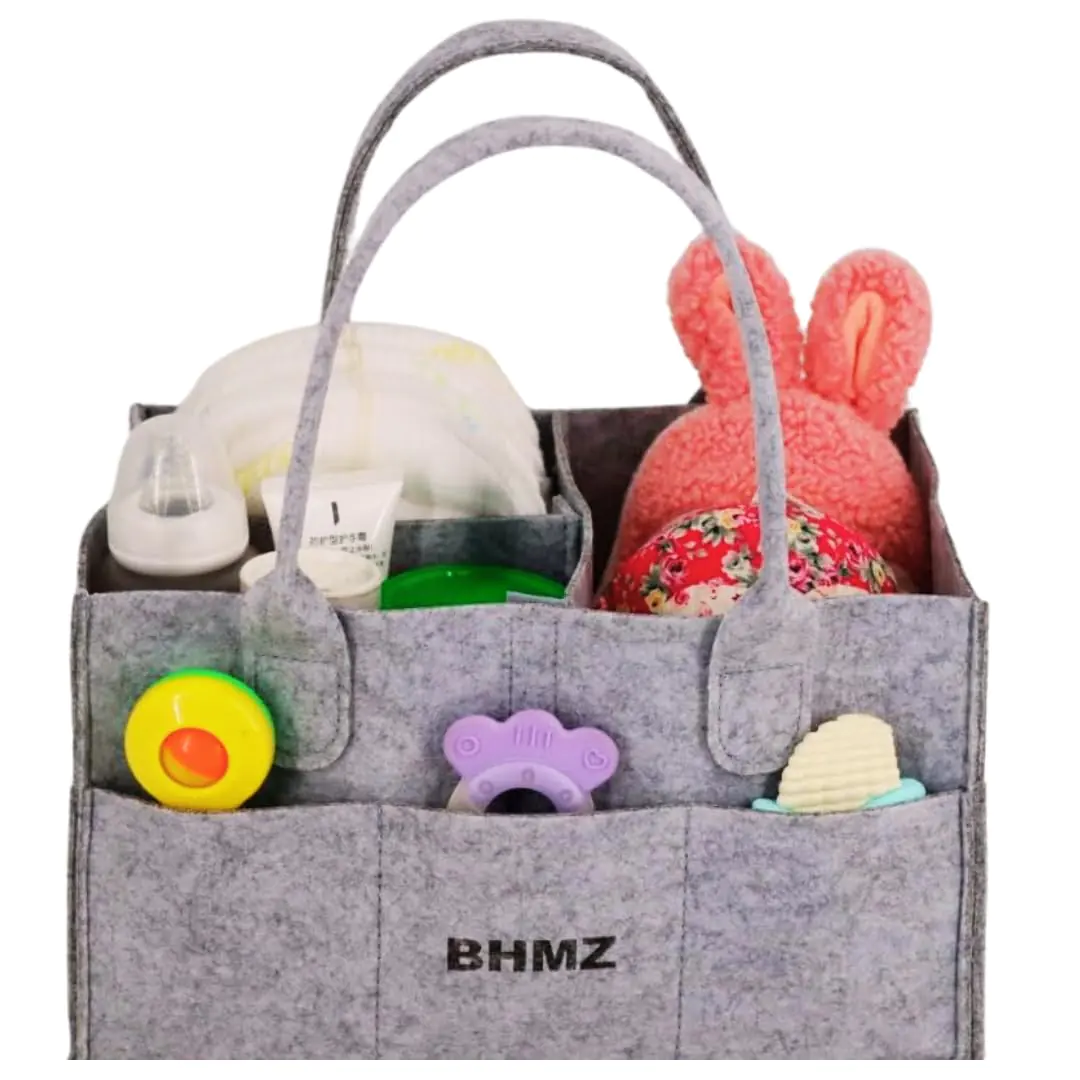 Baby Diaper Caddy Organizer Baby Caddy Organizer - Lightweight & Portable | Nursery Storage Bin - Baby Caddy & Portable diaper Caddy | Perfect for Baby Shower & Newborn Essentials - Grey
