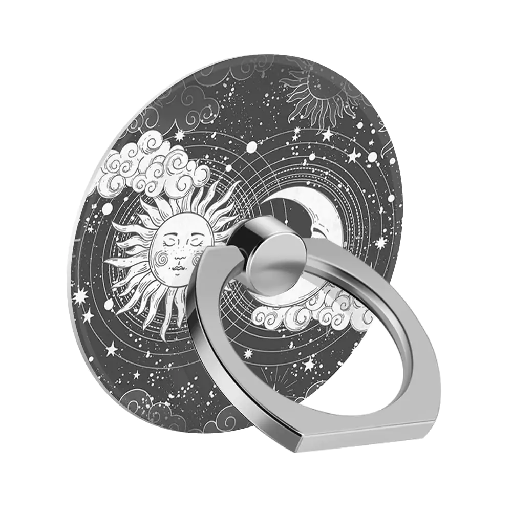 Bvkilrvc Phone Ring Holder Grip Sun Moon Cell Phone Ring 360 Rotate