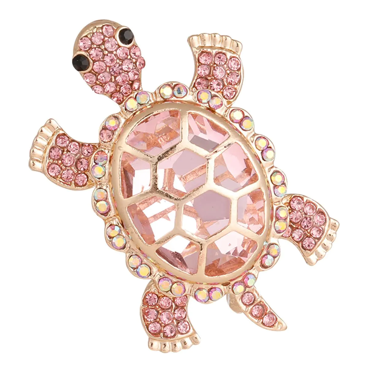 Cute Tortoise Brooch for WomenRhinestone Crystal Turtle Tortoise Shell Brooch Pins Vintage Animal Lapel Pins Fashion Clothing Accessories Decorative Jewelry Mothers Day Easter (Pink)
