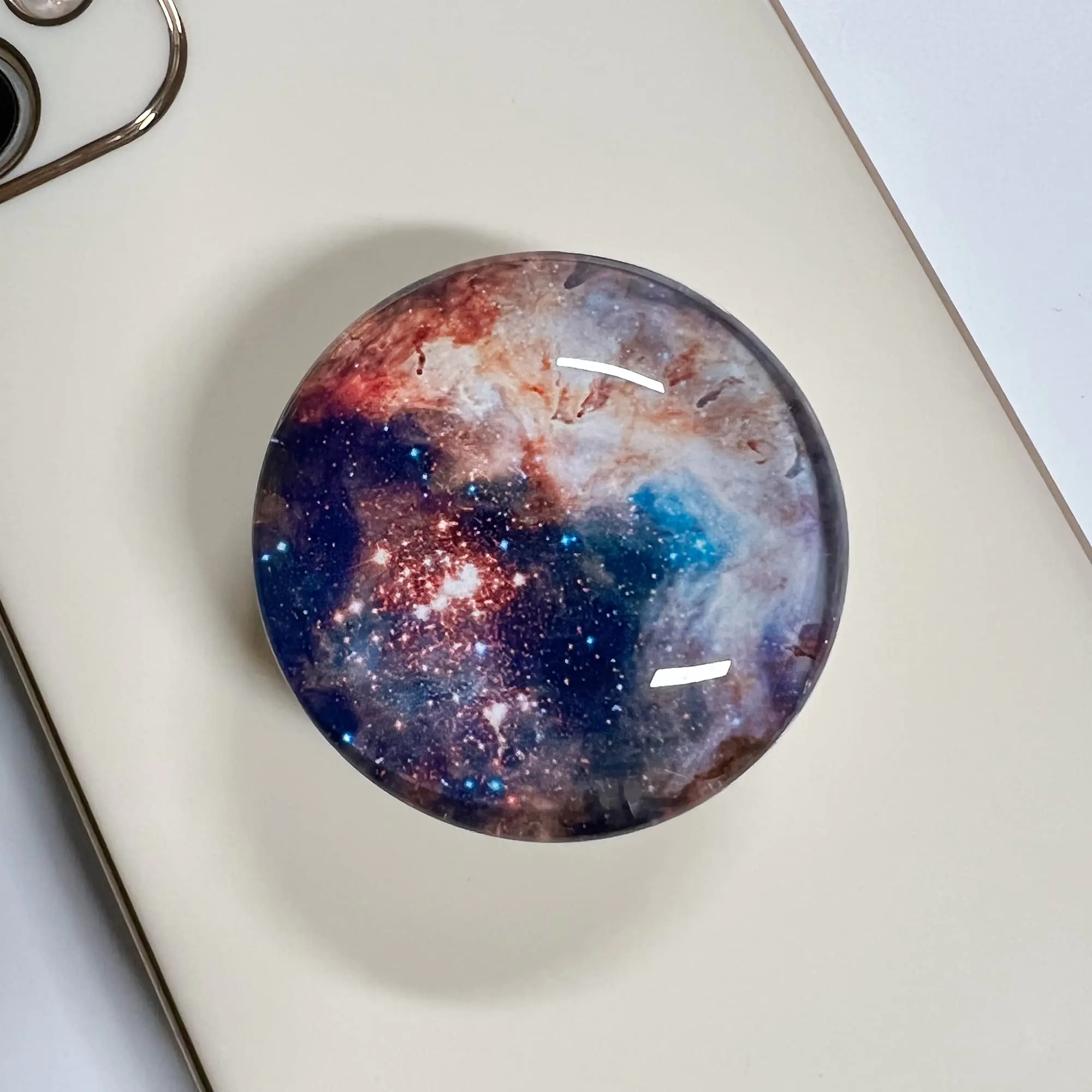 WUYULB Expandable Phone Grip and Stand with Glitter Galaxy Design — view 1