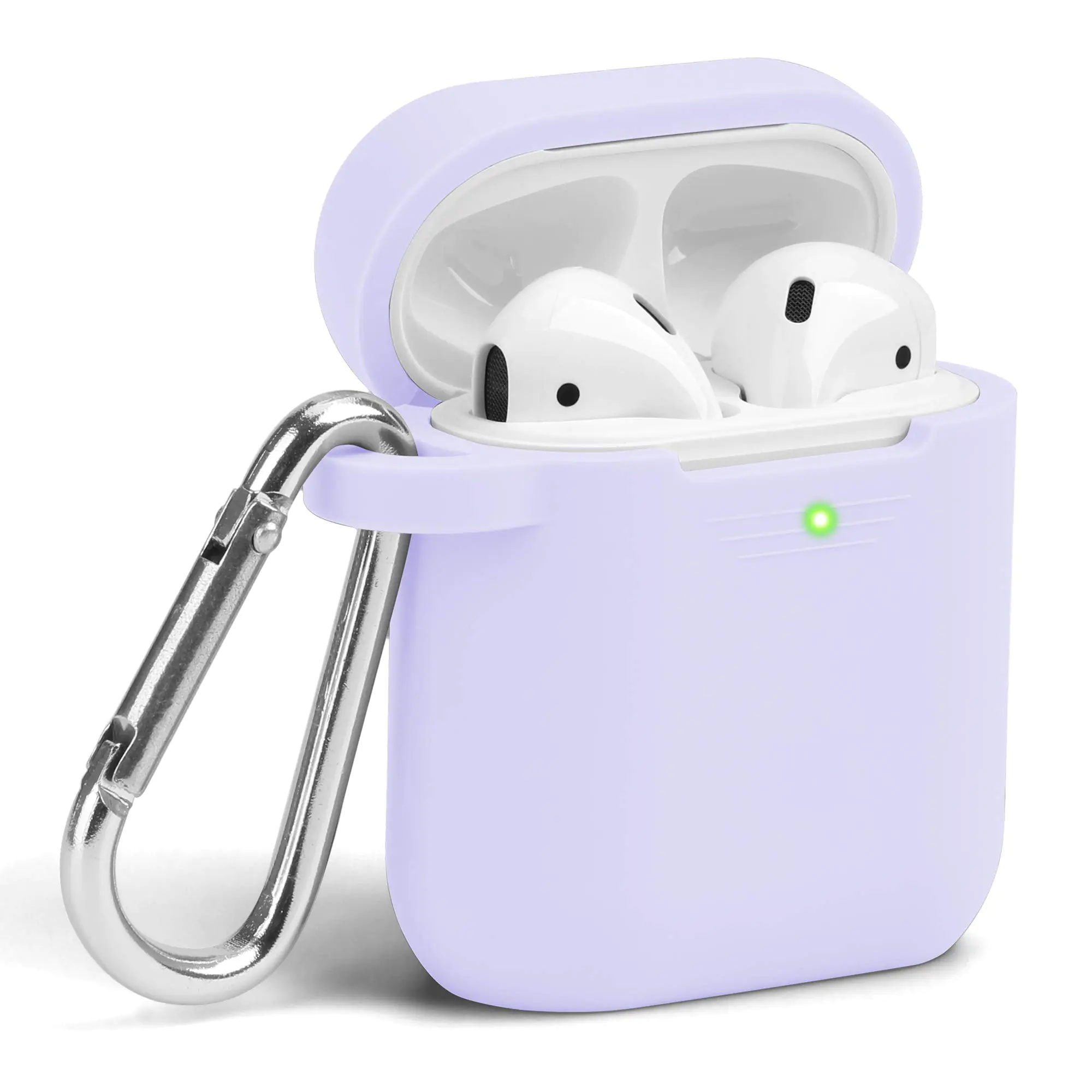 GMYLE Airpods Case Cover with Keychain [Front LED Visible] Silicone