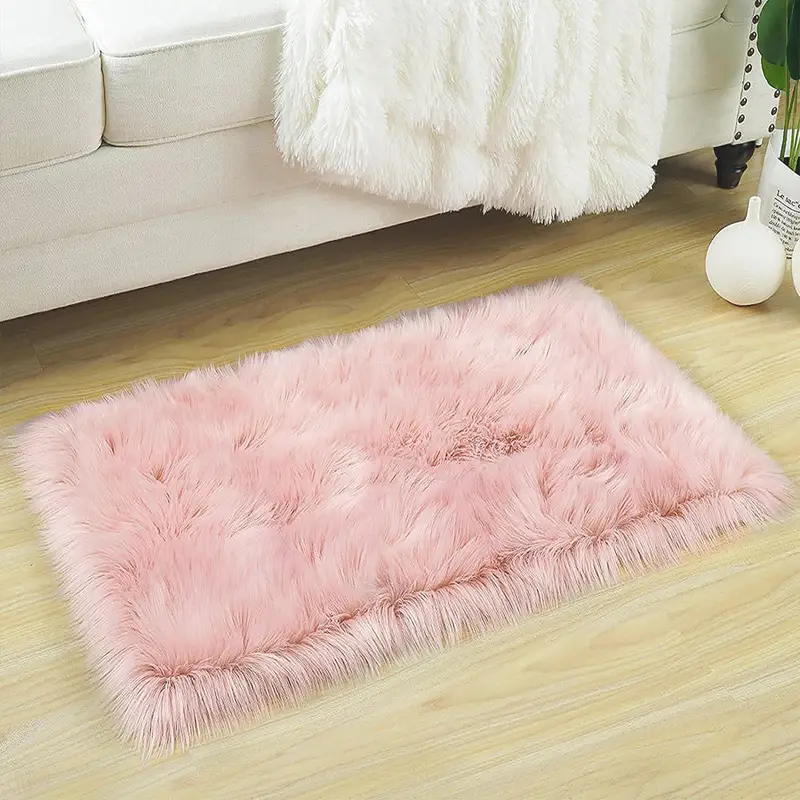 Pink Shaggy Runner Rug