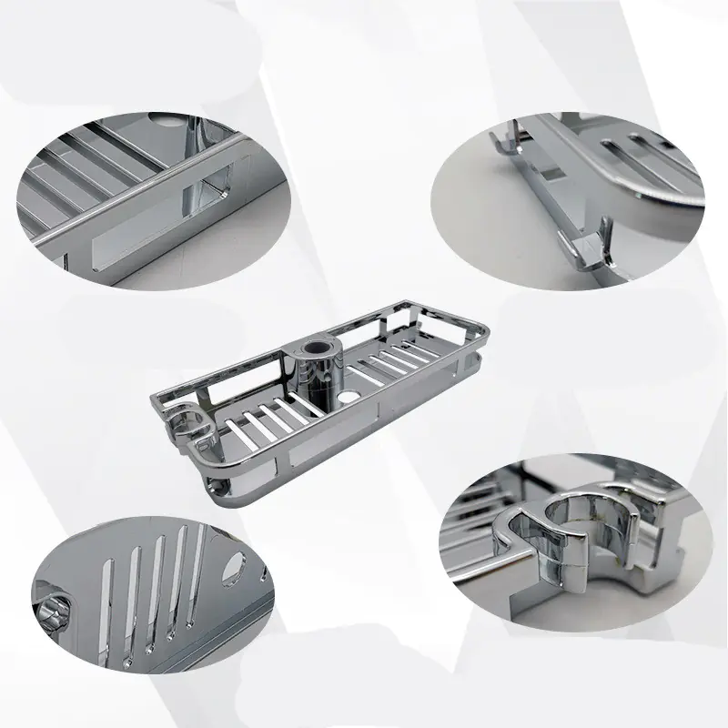Round Shower Rod Storage Rack for Bathroom Accessories