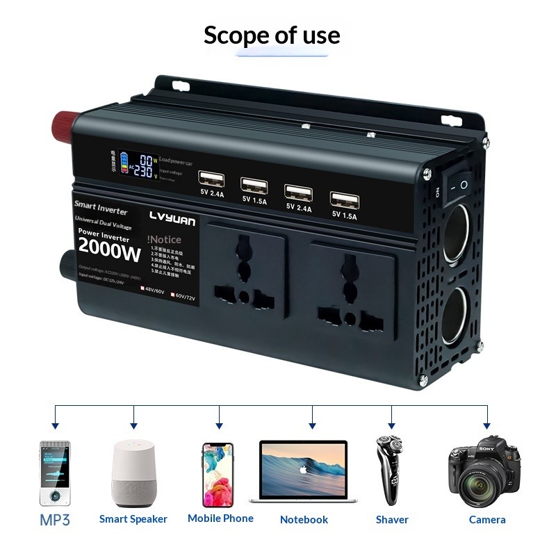 Dual Voltage Power Inverter — 12V/24V to 220V thumbnail 3