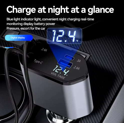 86W Multi-Port Car Charger with USB-C and USB thumbnail 3