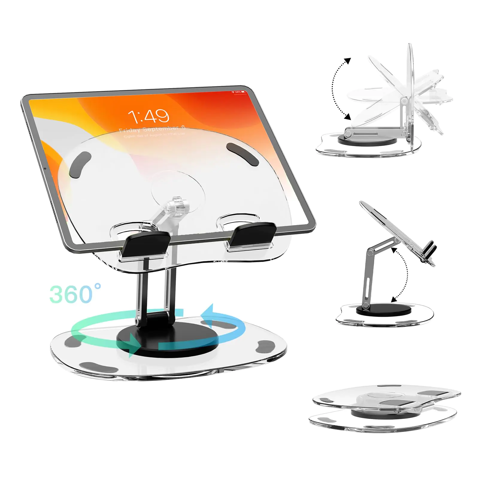 Generic Aluminium Alloy Foldable Rotation Laptop Stand & Phone Stand