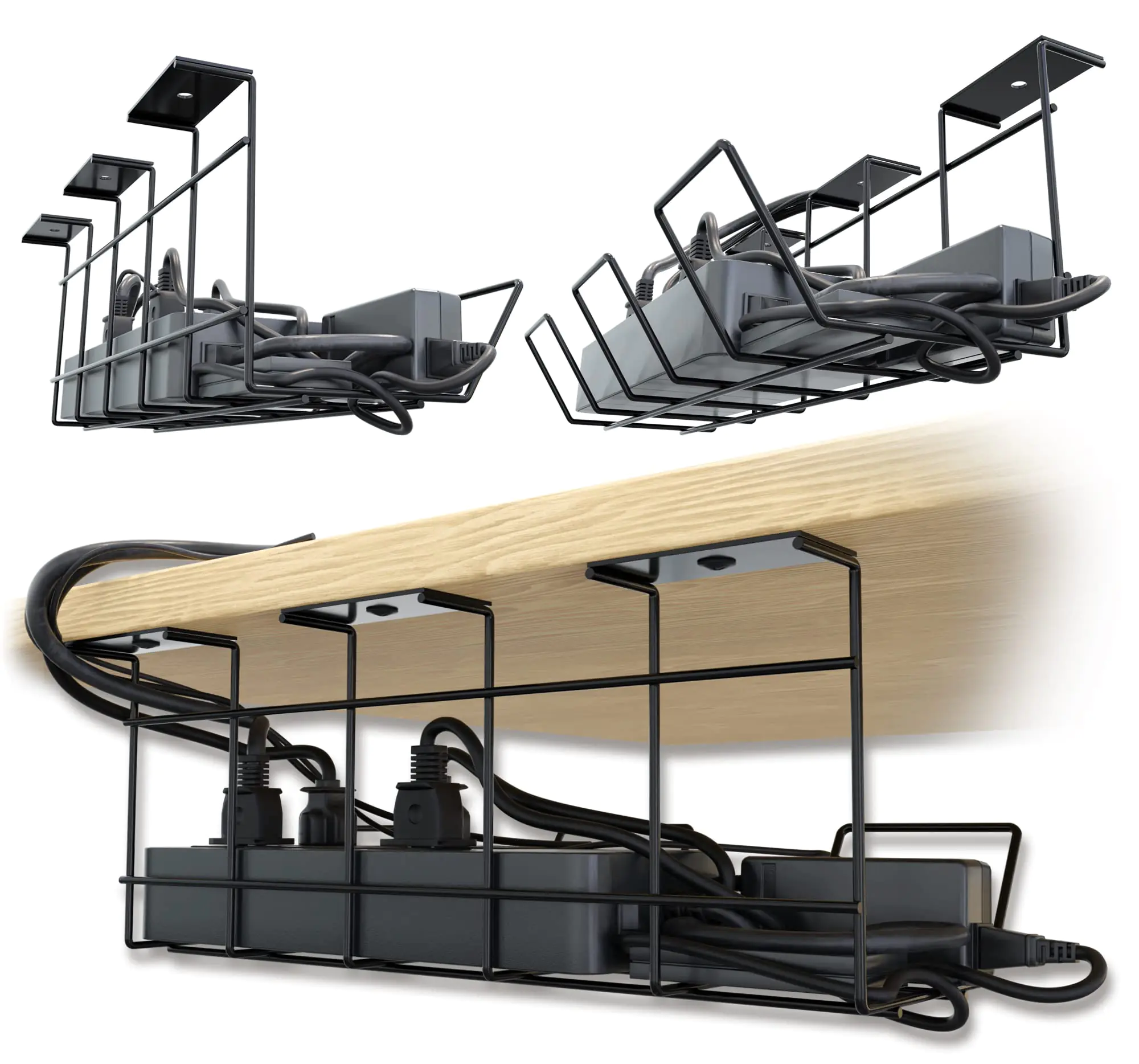 Compact Under Desk Cable Management Tray - Cable Management Cable