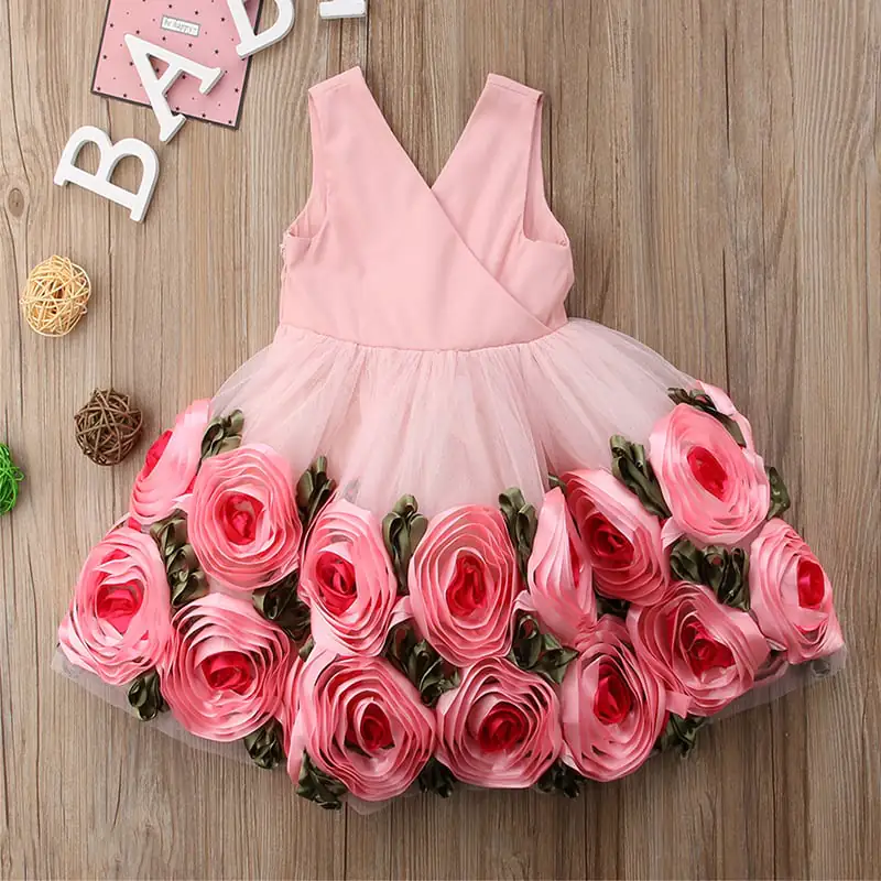 Princess Dress with Mesh for Girls' Fashion Clothing