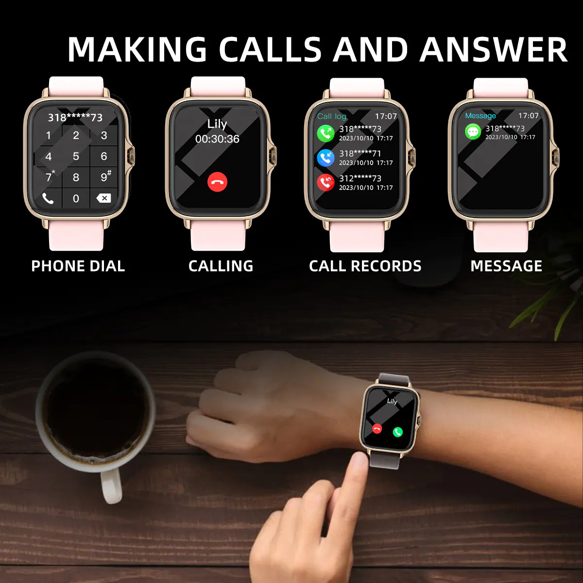 Fitness Smart Watch Activity Tracker Heart Rate For Women Men Oxygen
