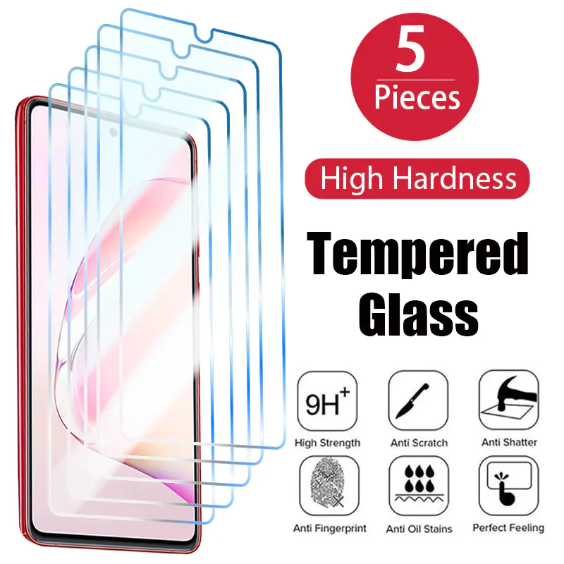 5PCS Tempered Glass Screen Protector for Samsung Galaxy