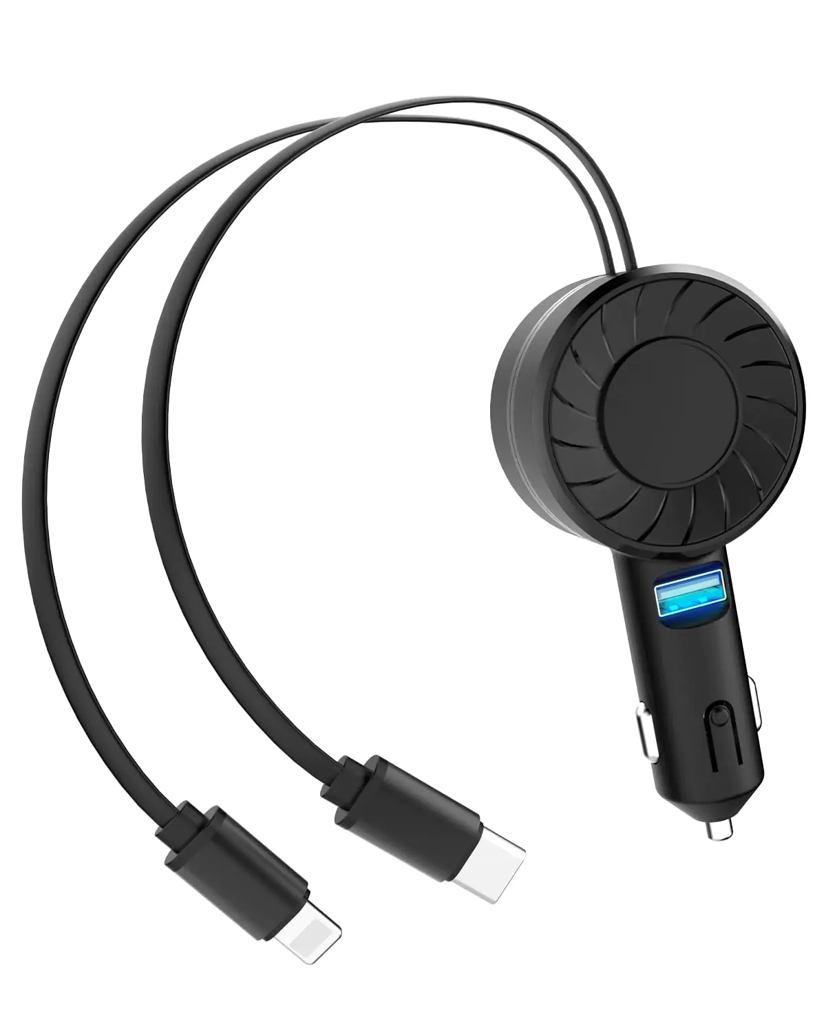 Retractable Car Charger 3 in 1 Fast Car Phone Charger 2 Retractable