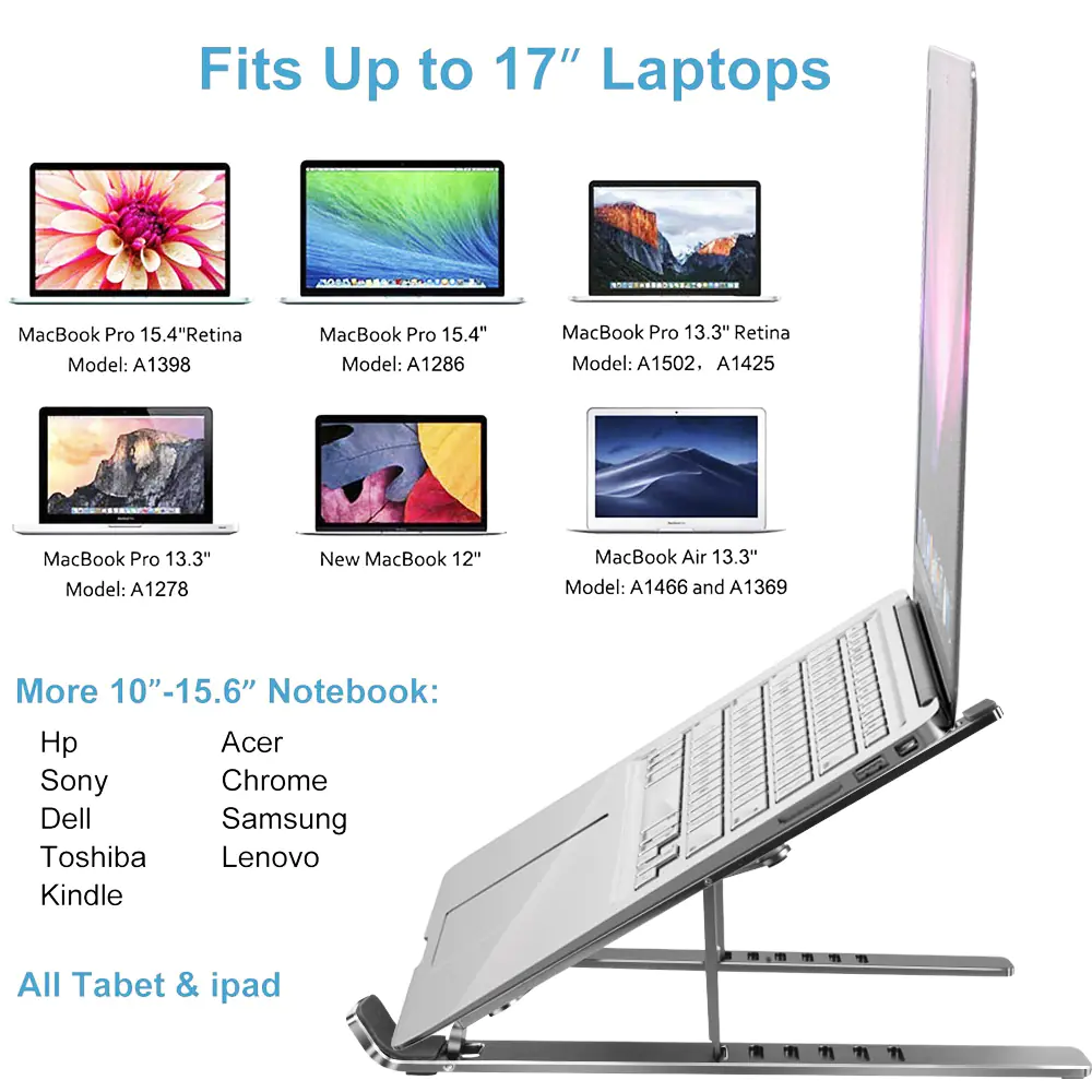 Laptop Stand - Aluminum Alloy, Adjustable & Portable thumbnail 5