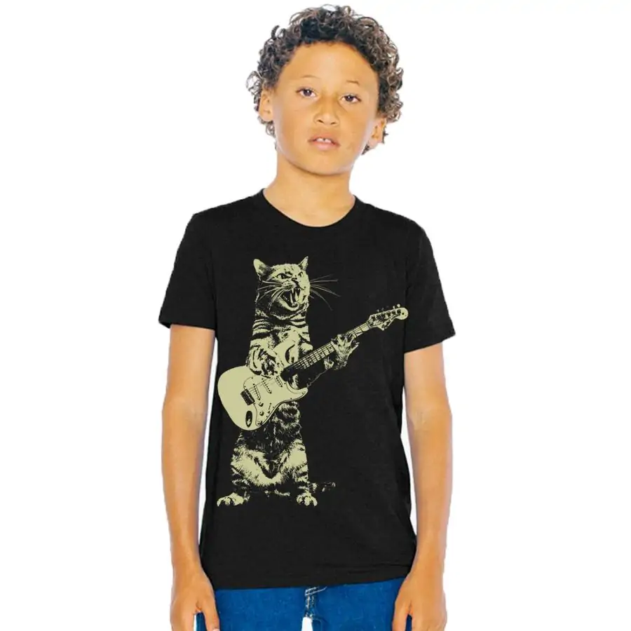 Kids Cat Playing Guitar