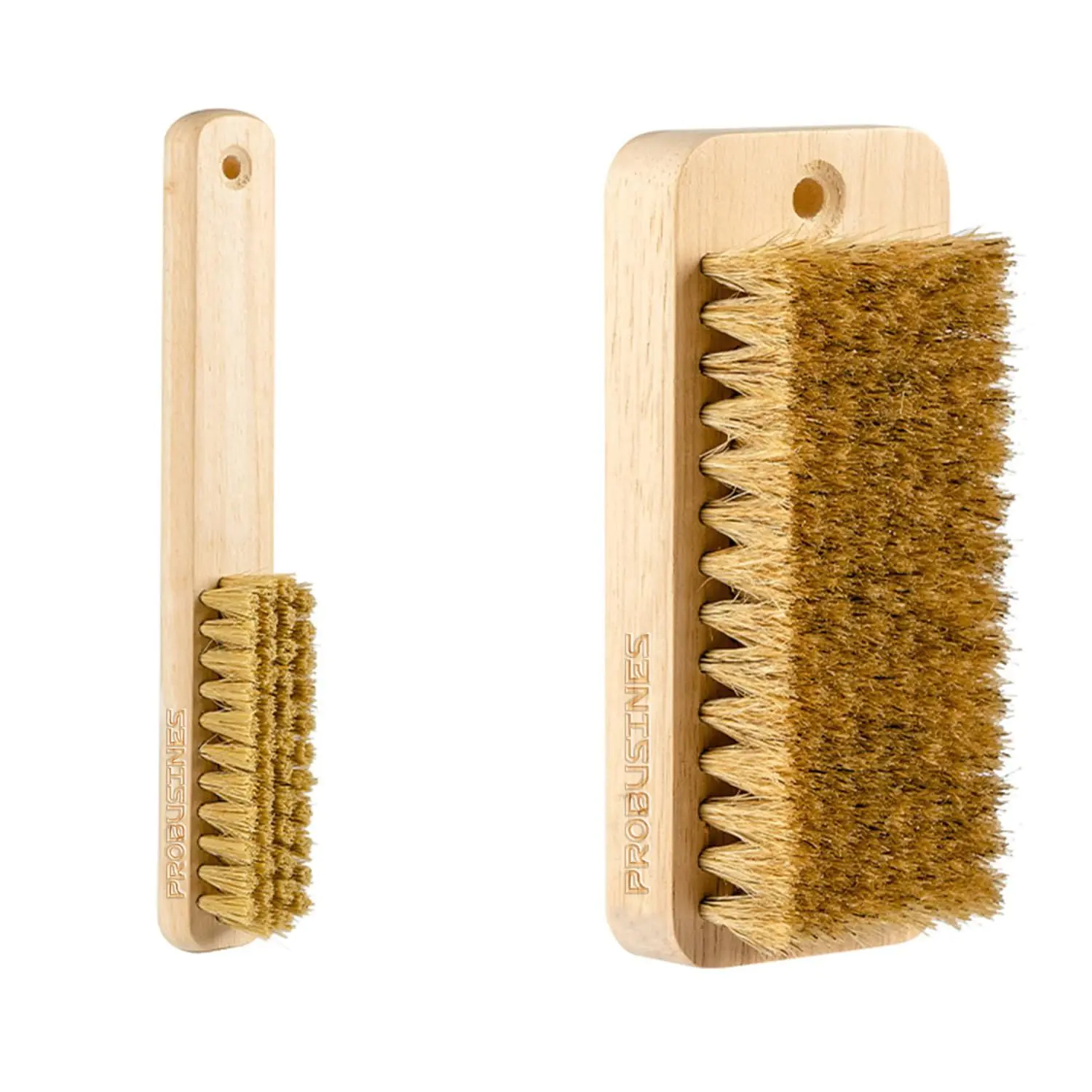 PROBUSINES-Clean Laundry Brush Laundry Stain Remover Brush Set Wooden Laundry Stain Remover with Boar Bristle for Stain Remover