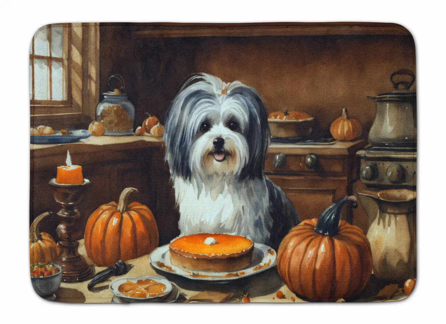 Havanese Fall Kitchen Pumpkins