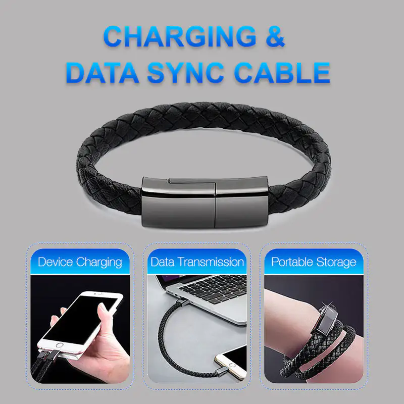 New Bracelet Charger USB Charging Cable Data Charging Cord For