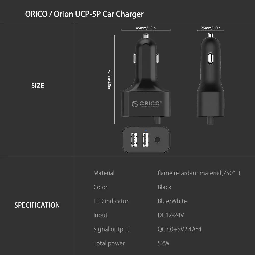 Orico Qc3 Car Charger