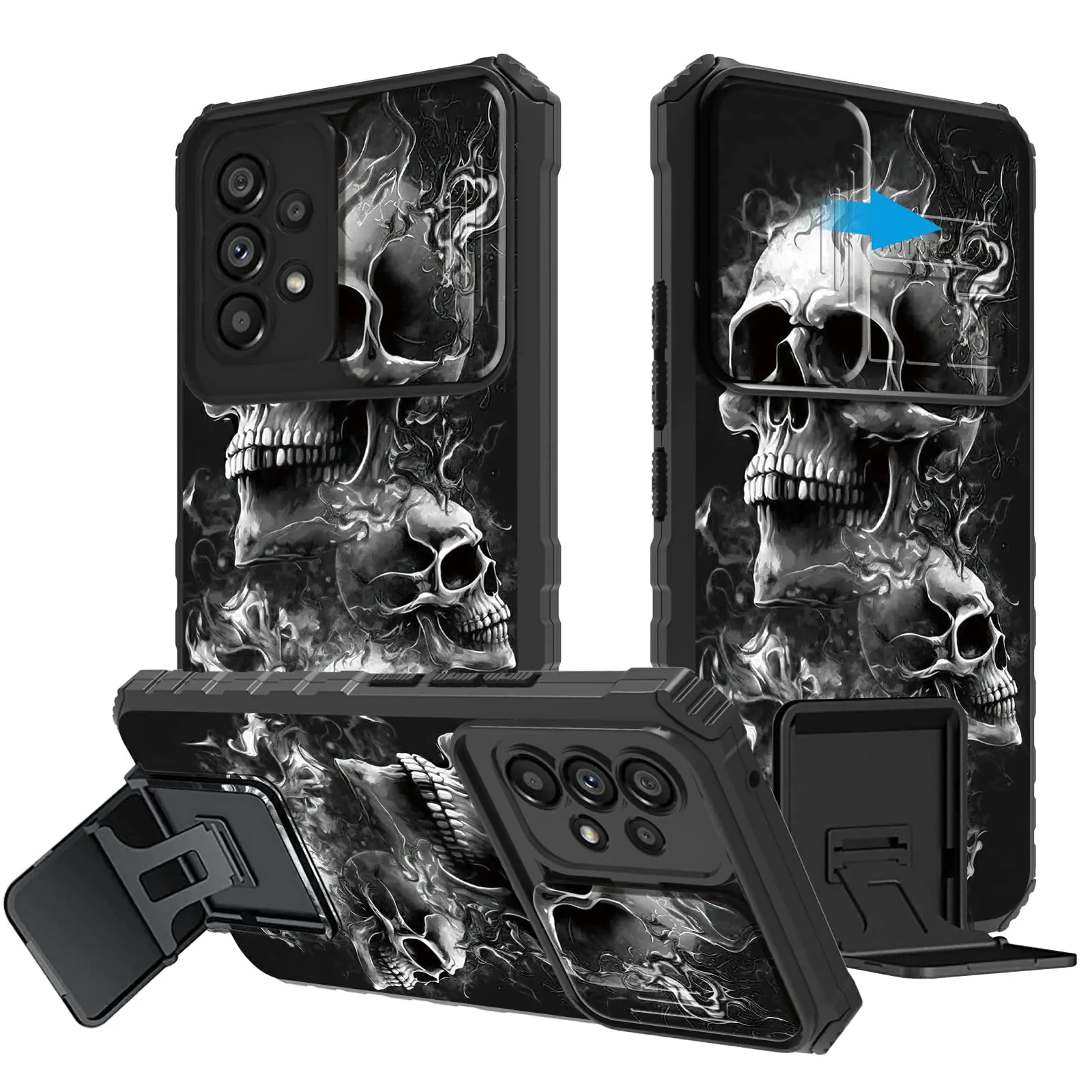 BEOTIWAD for Samsung Galaxy Case with Sliding Camera Cover Dual Layer