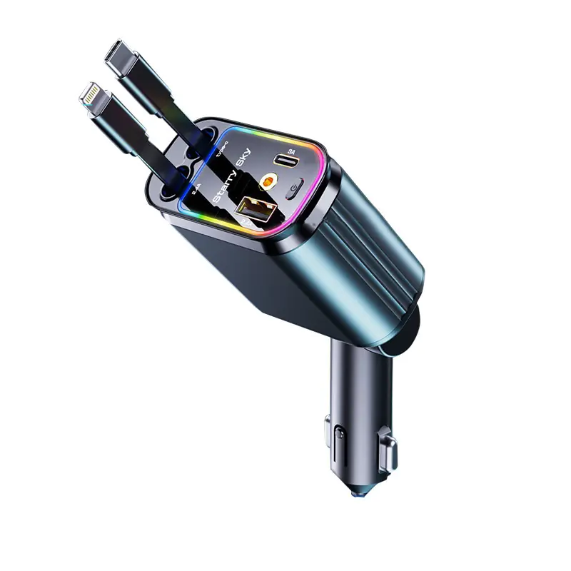 120W Flexible Wire Car Charger for Type-C & Apple Devices thumbnail 3