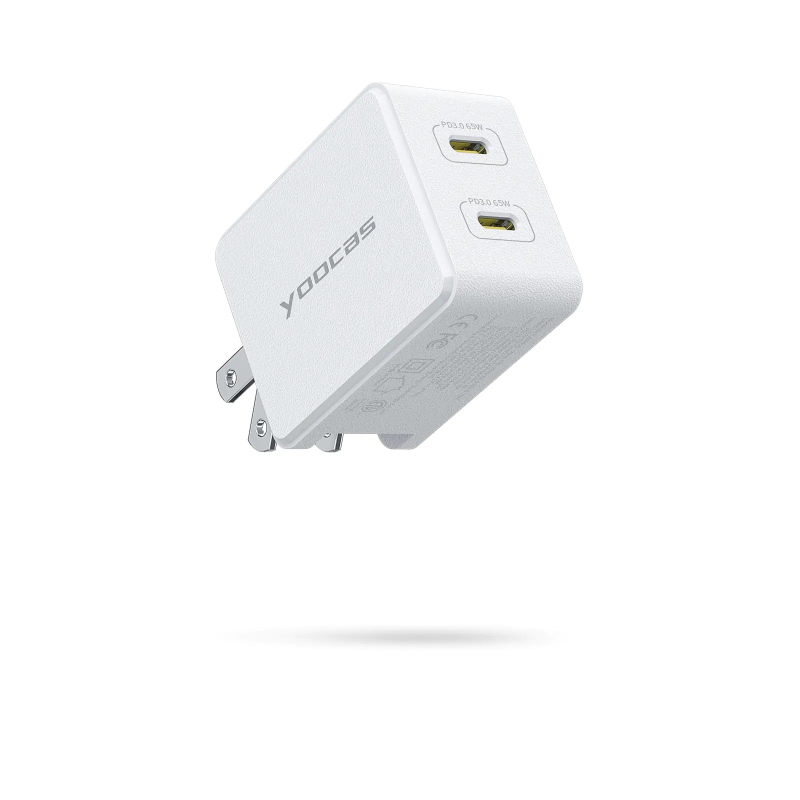 Yoocas 65W USB C Wall Charger 2 Type-c Ports GaN Charger Block PD