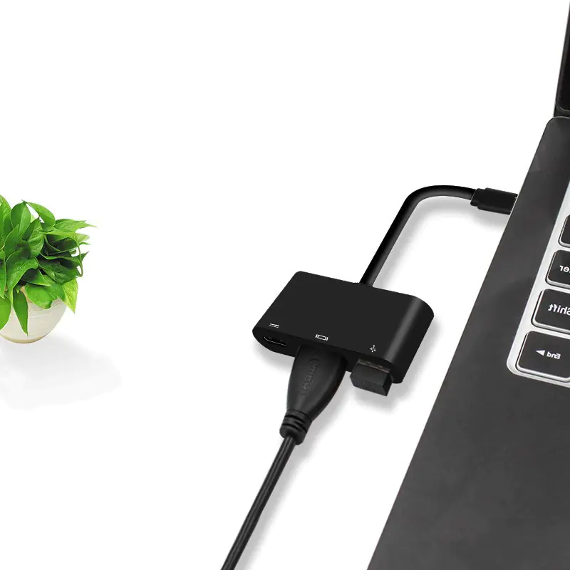USB 3.1 Type-C to HDMI Adapter Cable with Hub — view 1