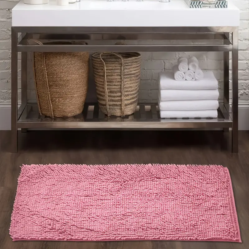 Soft Pink Chenille Non-slip
