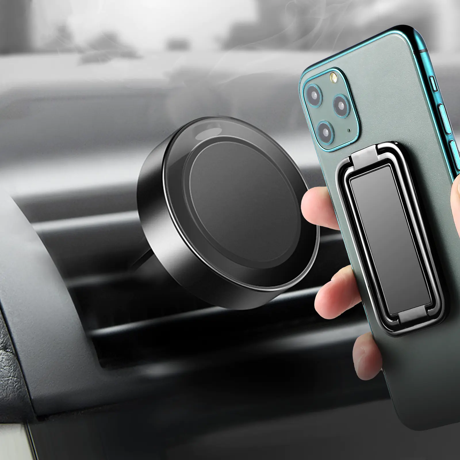 360-Degree Rotating Magnetic Phone Stand for Desktop