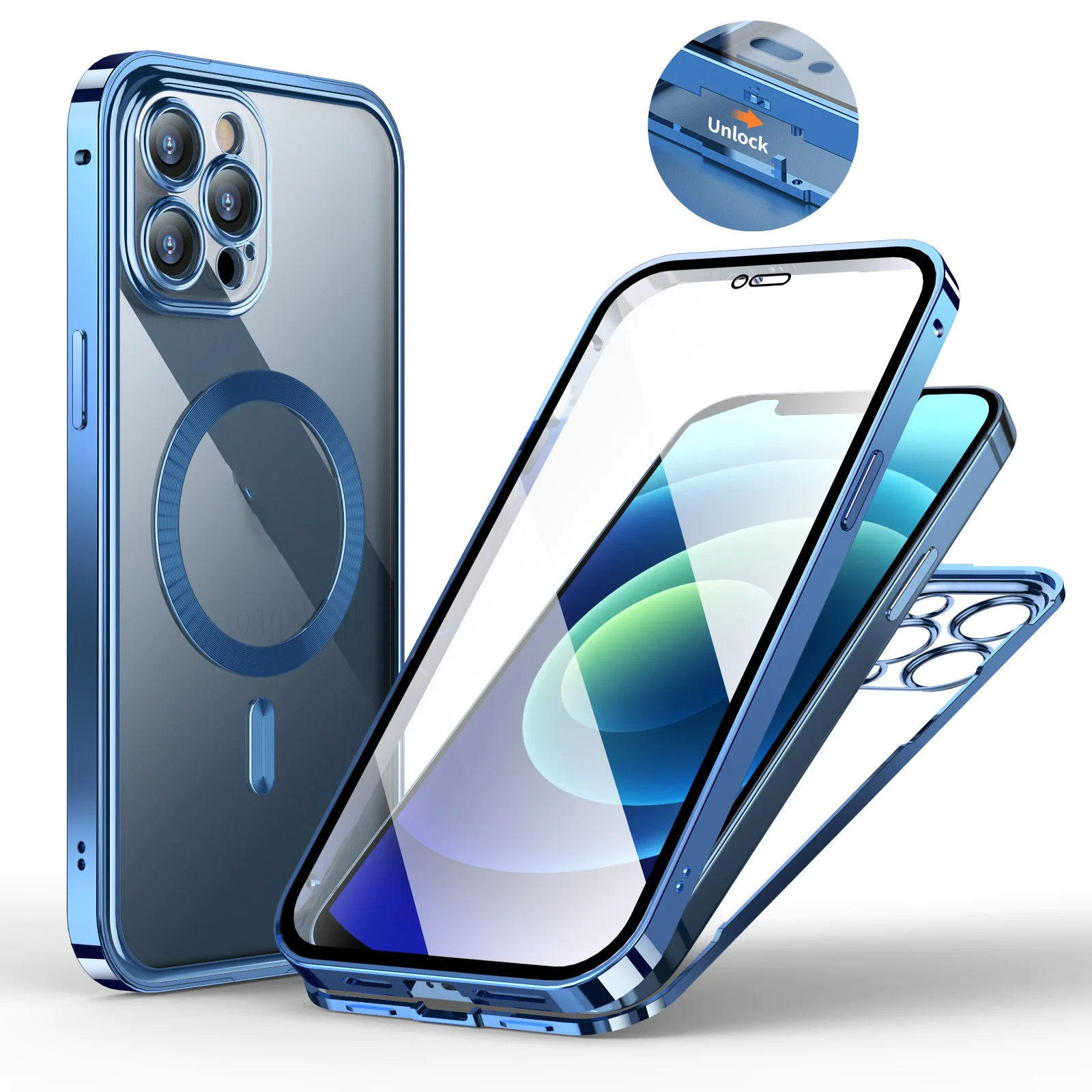 Magnetic Spring Fastener Phone Case with HD Clear Back thumbnail 2