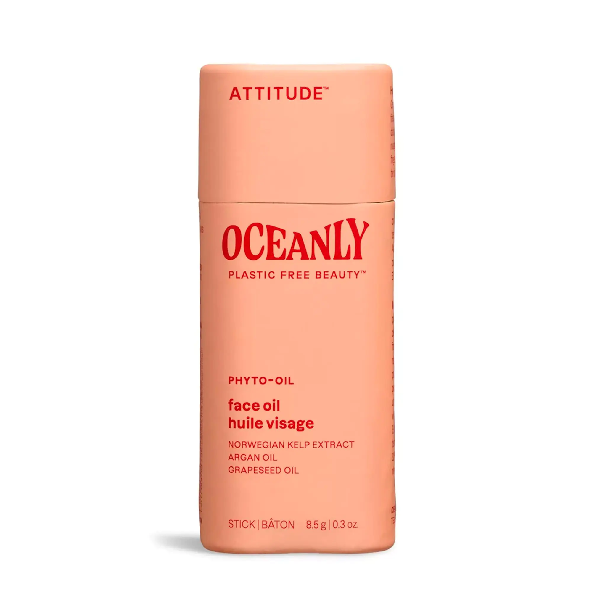 ATTITUDE Oceanly Face Oil Stick EWG Verified Plastic-free Plant and Mineral-Based Ingredients Vegan and Cruelty-free Beauty Products PHYTO OIL Unscented 0.3 Ounce