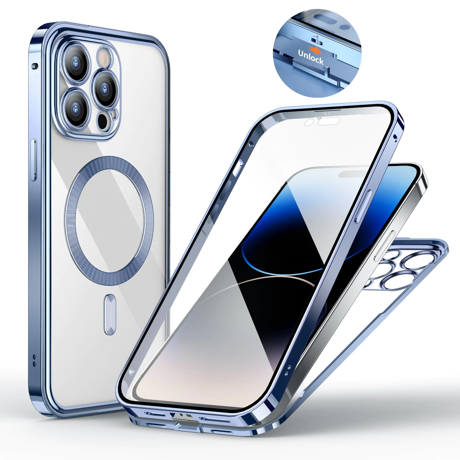 Magnetic Spring Fastener Phone Case with HD Clear Back thumbnail 3