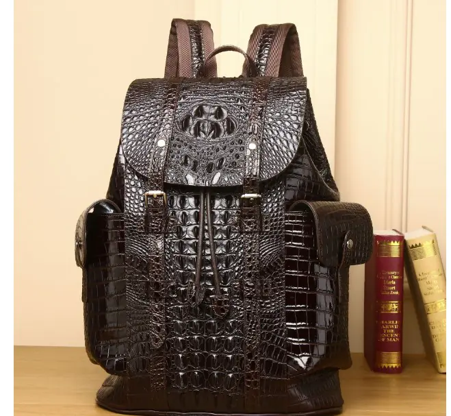 Рюкзак кожаный Vintage с крокодиловым узором