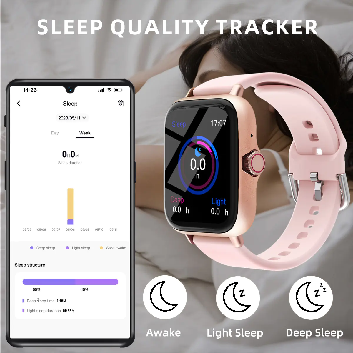 Fitness Smart Watch Activity Tracker Heart Rate For Women Men Oxygen thumbnail 7