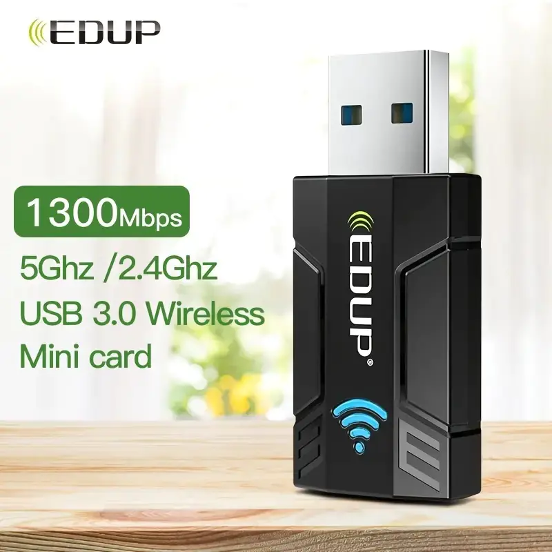 USB WiFi адаптер EDUP AC1300Mbps для ПК и ноутбука