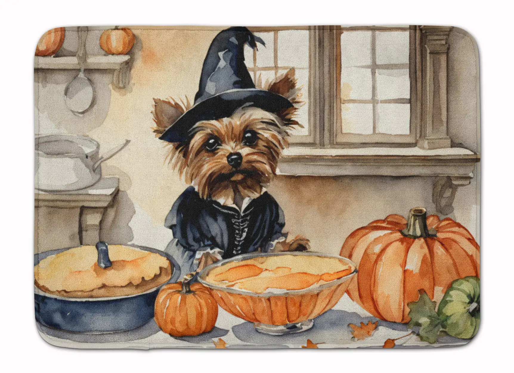 Yorkie Fall Kitchen Pumpkins