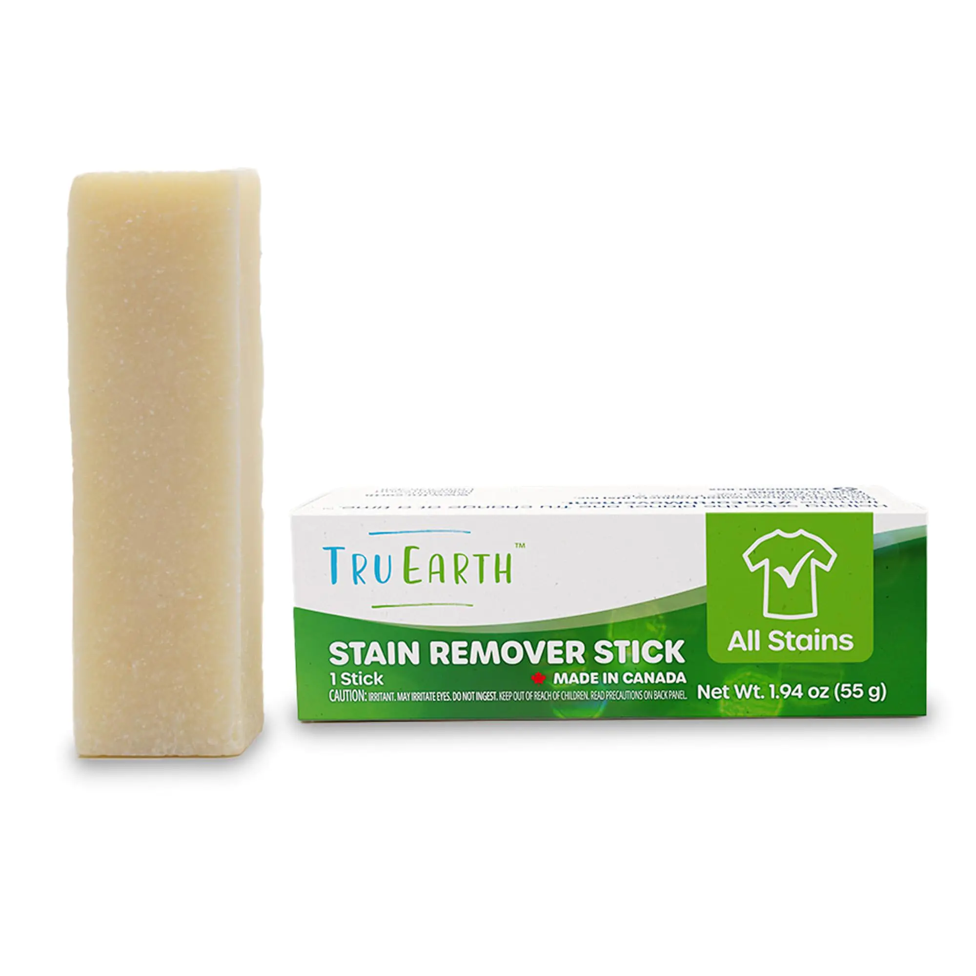 Tru Earth Stain Remover Stick (Made in Canada) - Powerful Portable Grease & Stain Remover for Clothes Laundry Travel & Home Stain Stick Laundry Stain Remover