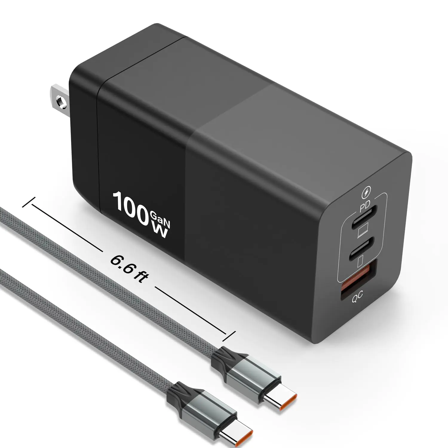 65W USB C Wall Charger: GaN III 3 Port Fast Charging Station Compact — view 1