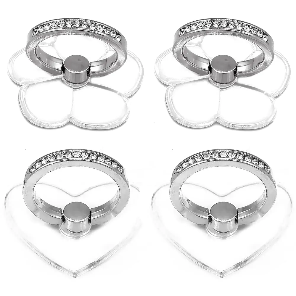 4 Pcs Mobile Phone Ring Holder Stand Heart Design Phone Ring Support