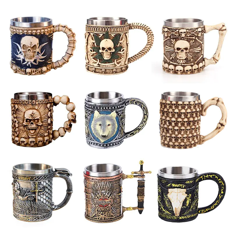 3D Double-Layer Skull Mug for Halloween & Christmas