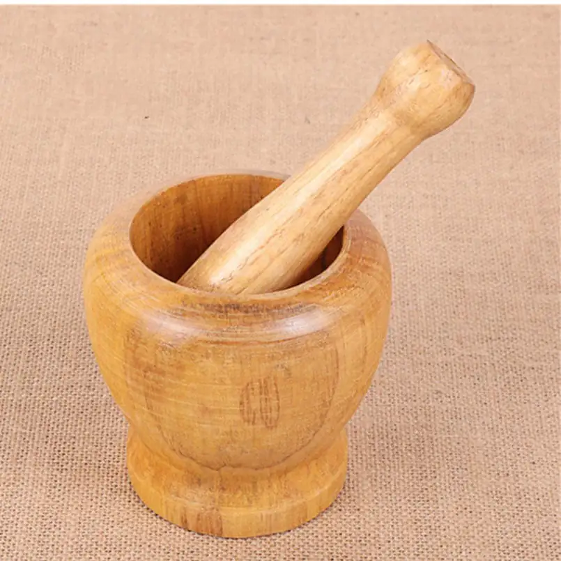 Wooden Garlic Masher Mortar