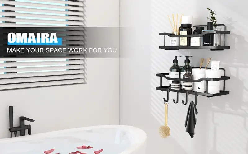 Matte Black Adhesive Shower