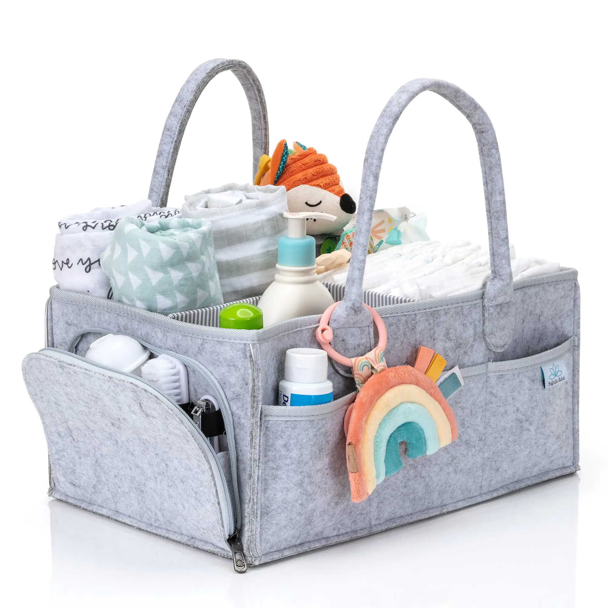 Infinite Lotus Baby Diaper Caddy Organizer for Diapers Wipes and Other Nursery EssentialsPortable Diaper Caddy for Changing Table Organizer and Around the HouseDiaper Caddy Basket for Baby Shower