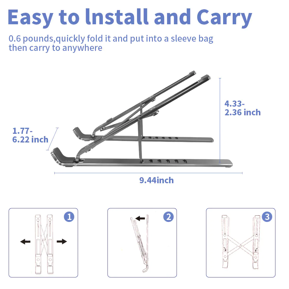 Laptop Stand - Aluminum Alloy, Adjustable & Portable — view 1